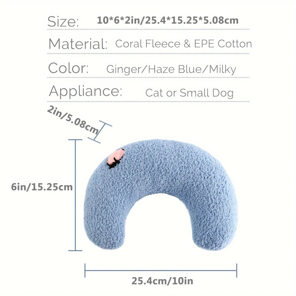 Pet Pillow Cats Dogs Soft Plush Thick Filling Cervical Support