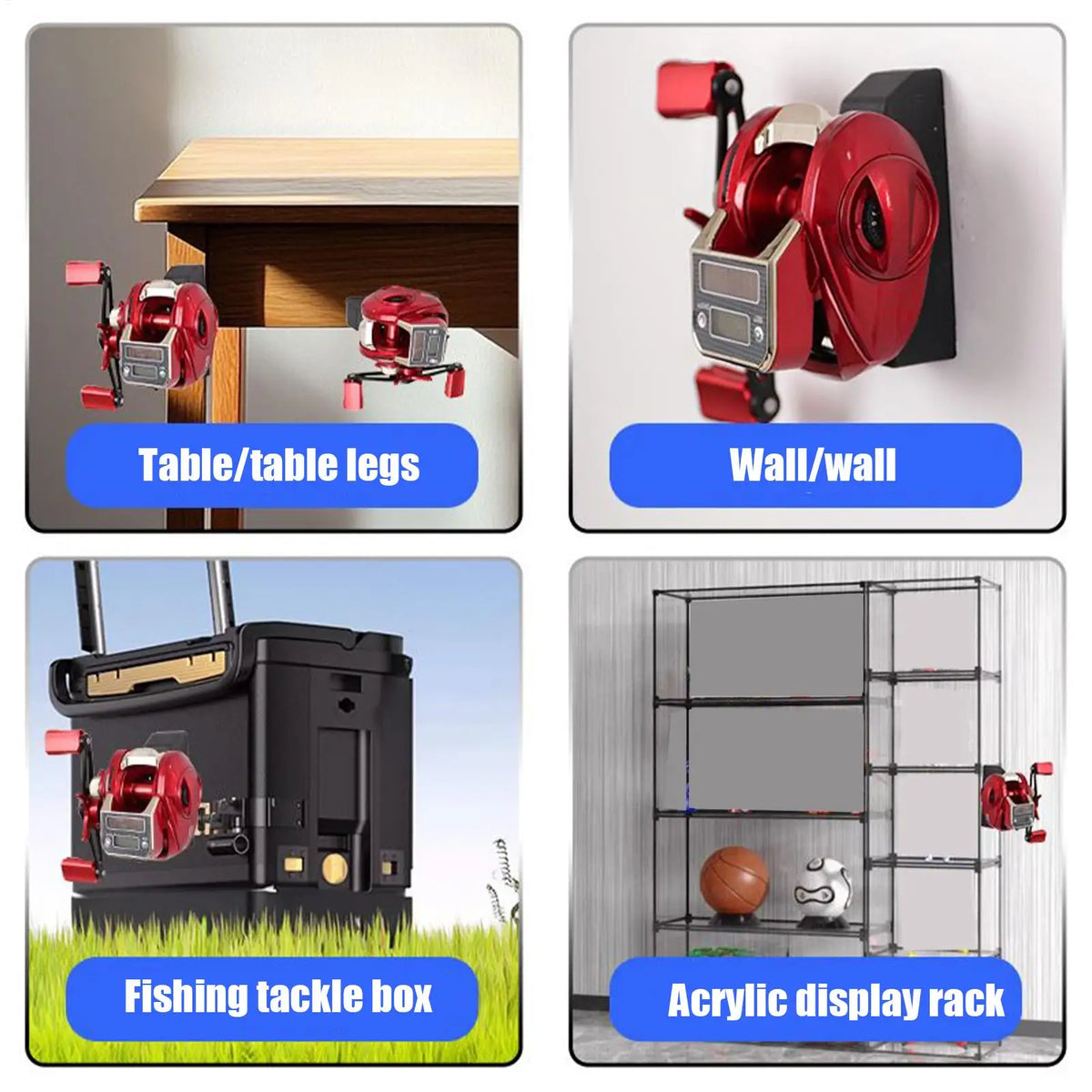 Fishing Reel Wall Mount Holder – ABS Storage Rack with Screws