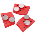 Diamond Grinding Pads Red Trapezoid 30 Grit 2 Cylindrical Teeth