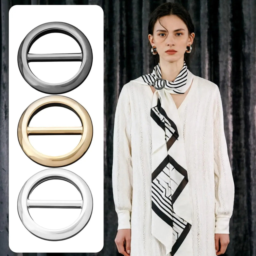 Metal Scarf Rings & Slides for Women – 3-Pack Zinc Alloy Clips