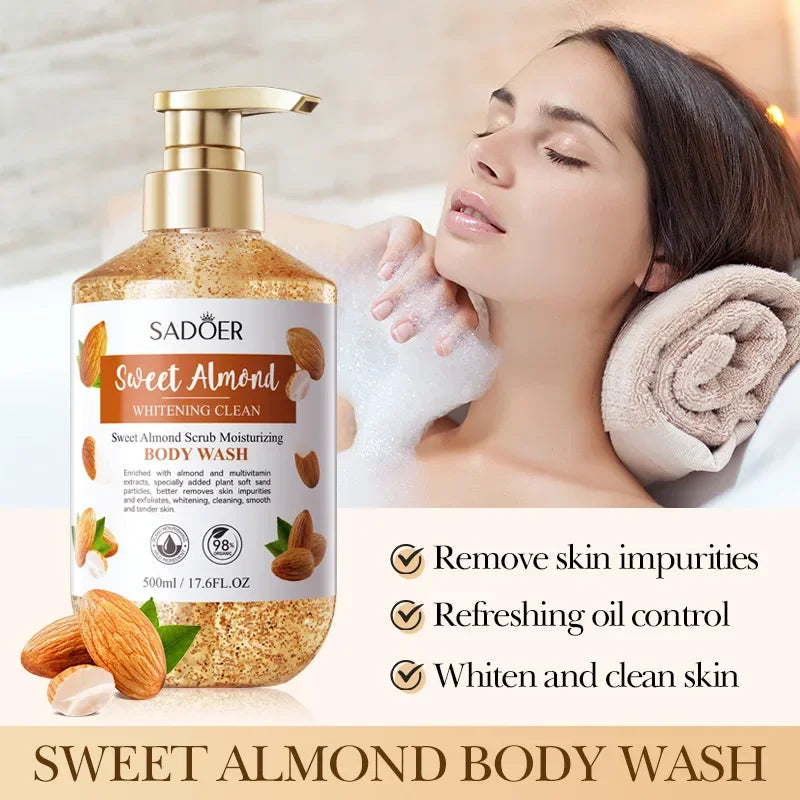 Sweet Almond Scrub Shower Gel – Brightening Body Wash 500ml