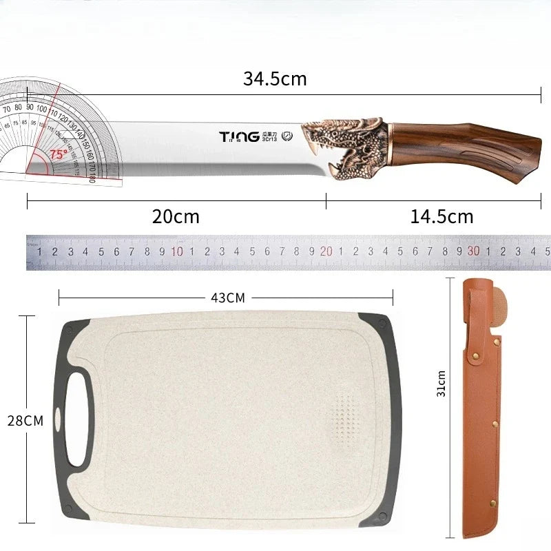 Longquan Ultra-Sharp Stainless Steel Watermelon Fruit Knife