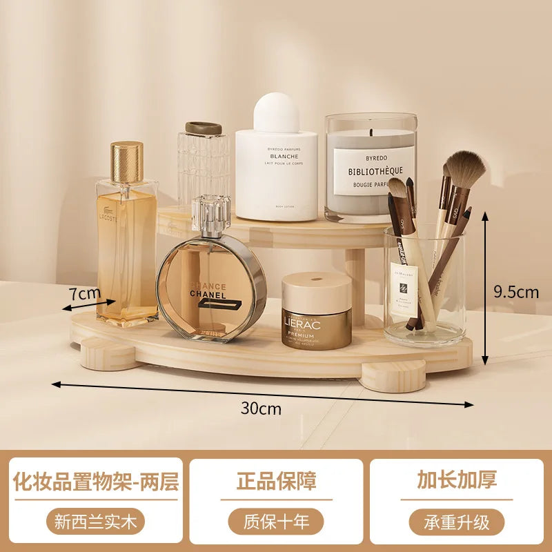Wood 3-Tier Corner Shelf | Cosmetic & Figurine Display Stand