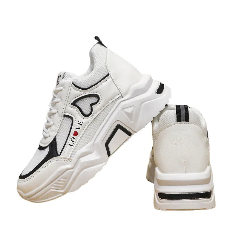 Women's Lace-Up Wedge Sneakers – Lightweight Platform Shoes