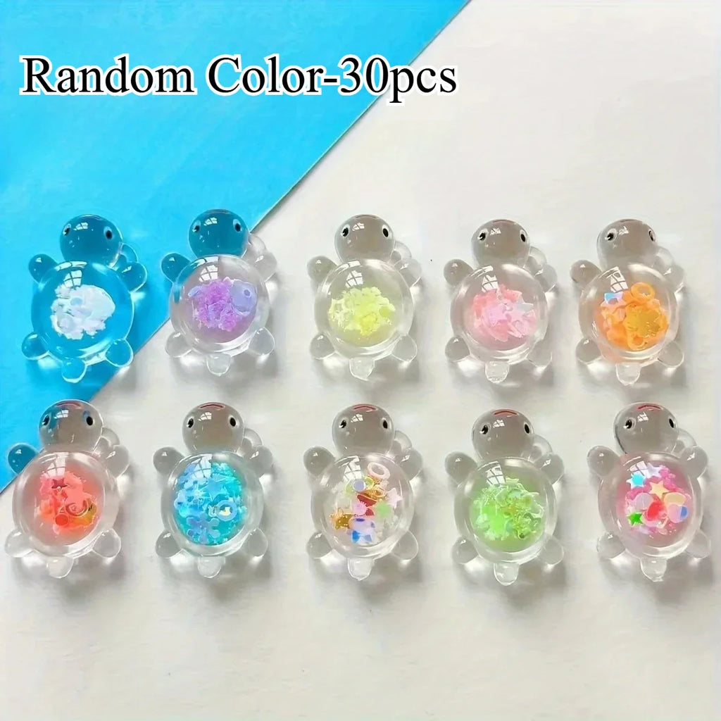 Glow in the Dark Mini Turtle Figurines – 10/30pc Resin Set