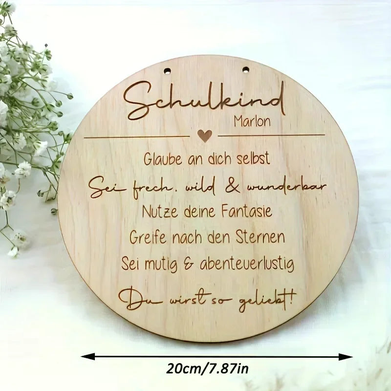 Wooden Baby Milestone Photo Prop Plate | "Hello World"