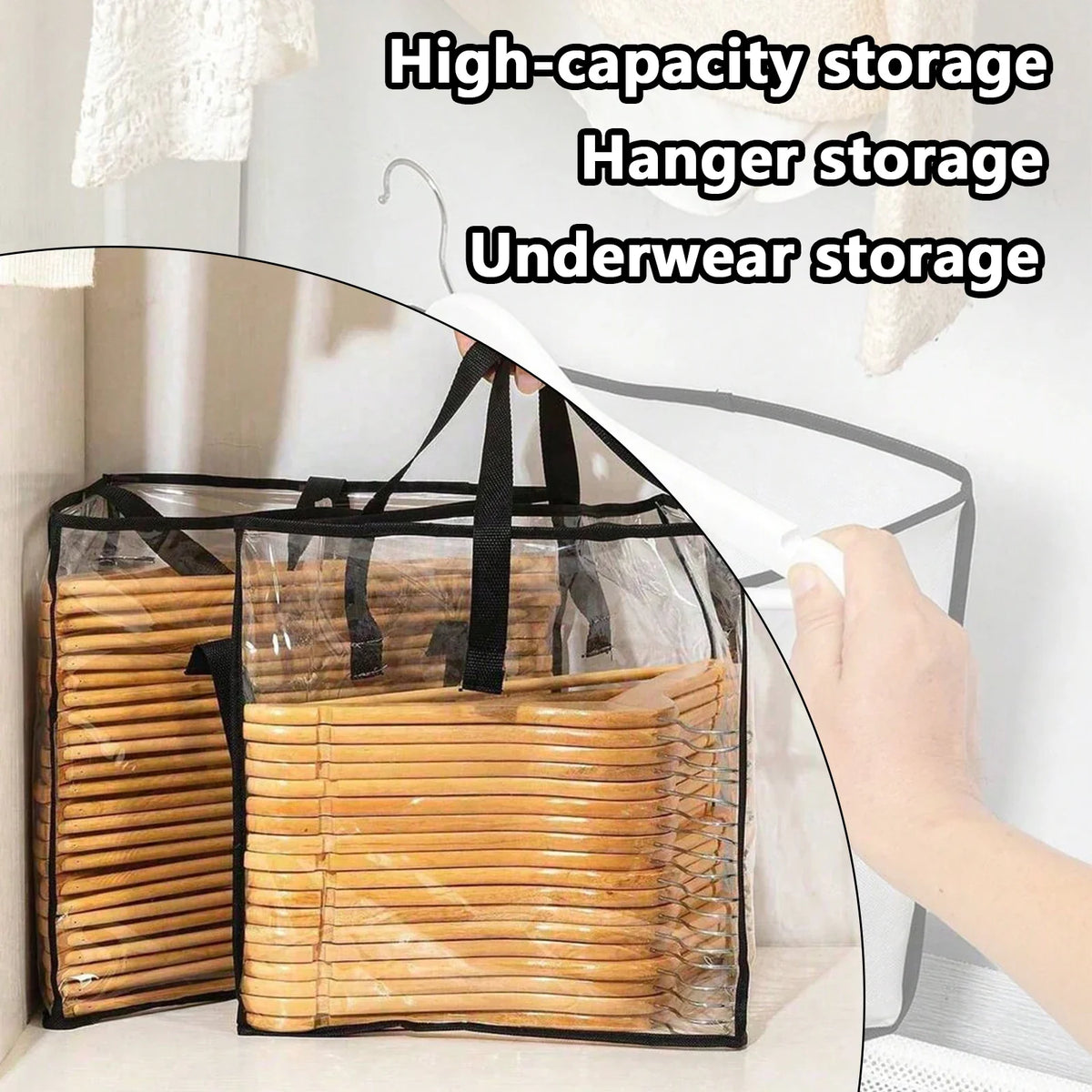 Clothes Hanger Organizer Large Capacity Triangle Storage Bag Foldable