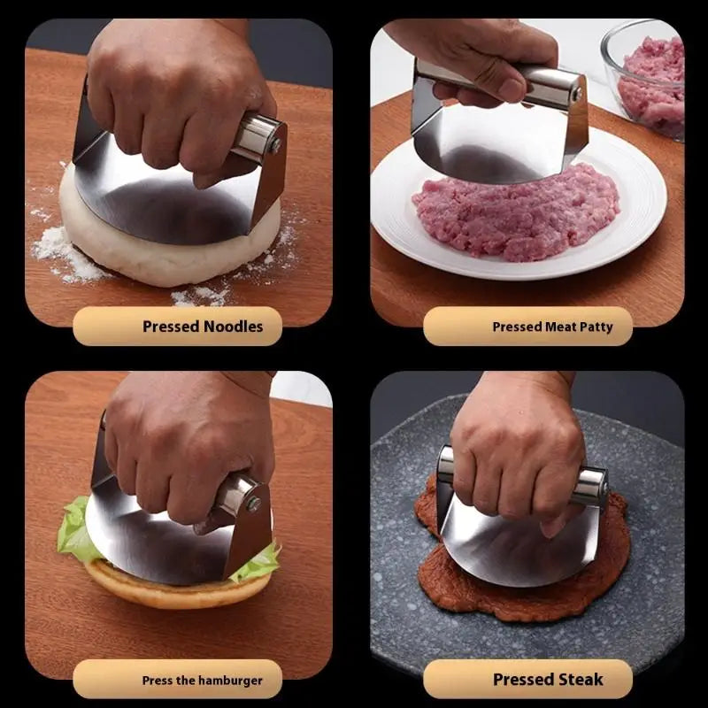 Stainless Steel Smash Burger Press – Circular Patty Mold