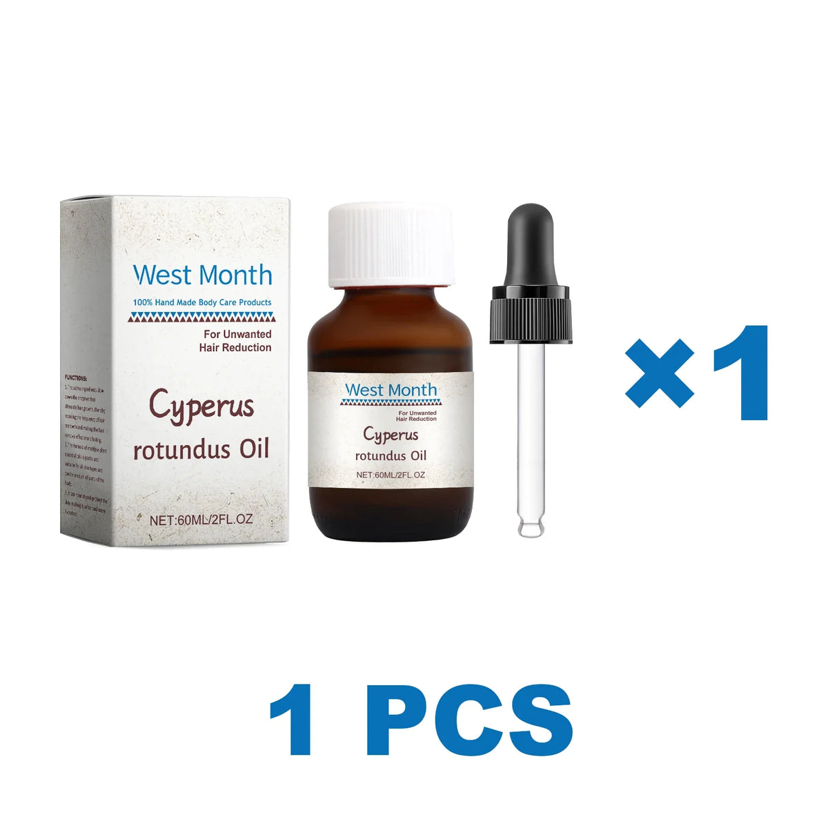 Cyperus Rotundus Hair Growth Inhibitor Oil 60ml | WEST MONTH