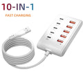 10-in-1 USB Desktop Charging Station | 10-Port USB Hub
