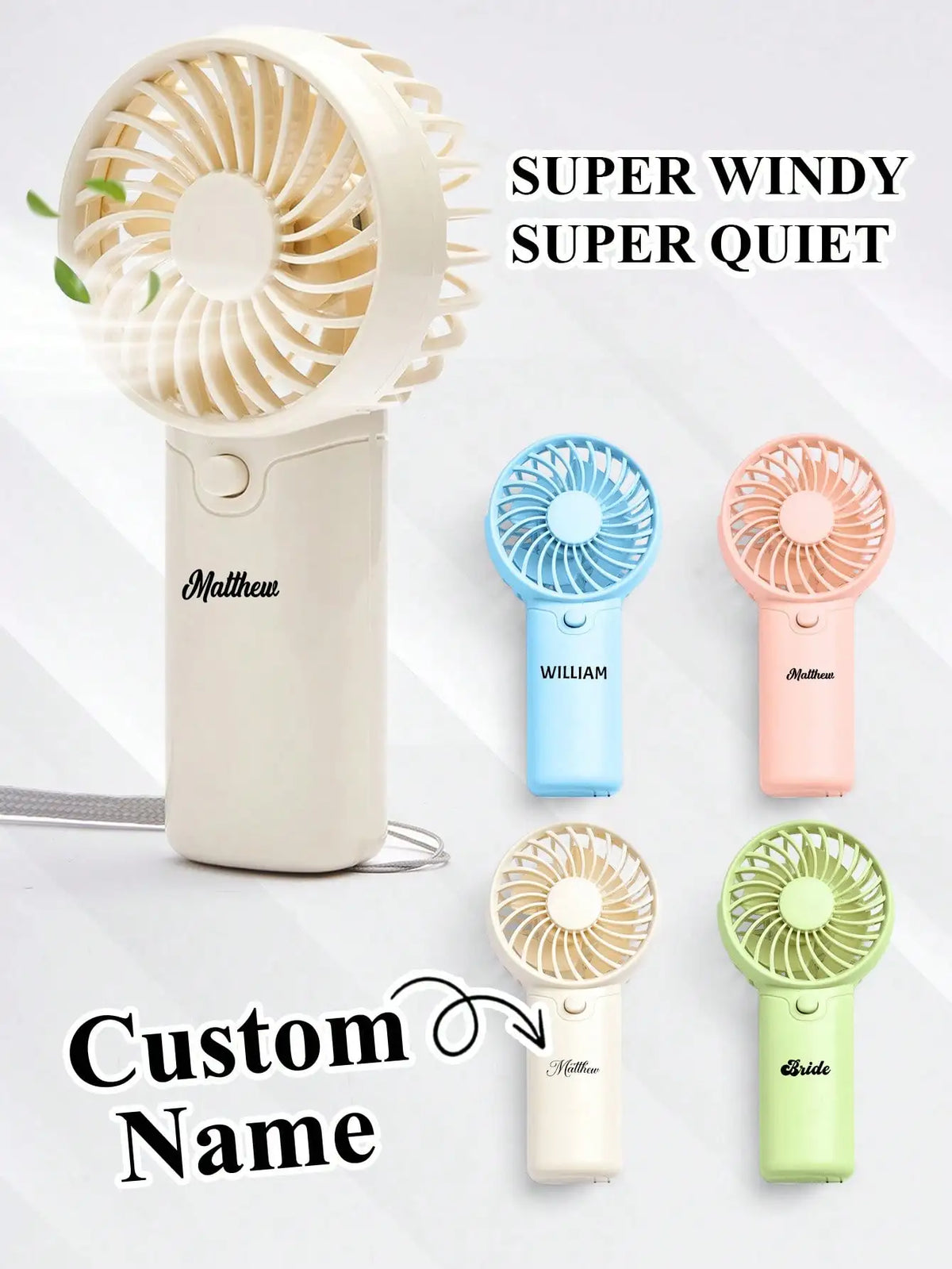 Custom Mini Handheld Fan with Lanyard – Personalized Gift