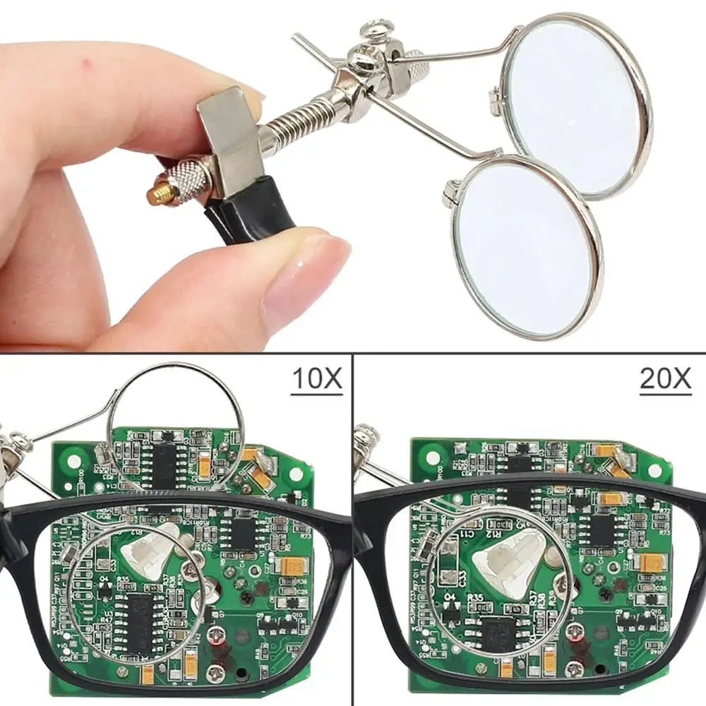 Rotatable MINI Magnifier 10X Double Lenses Magnifying Glass Stainless
