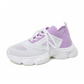 Women's Mixed Color Platform Sneakers – Lace-Up Casual Shoes