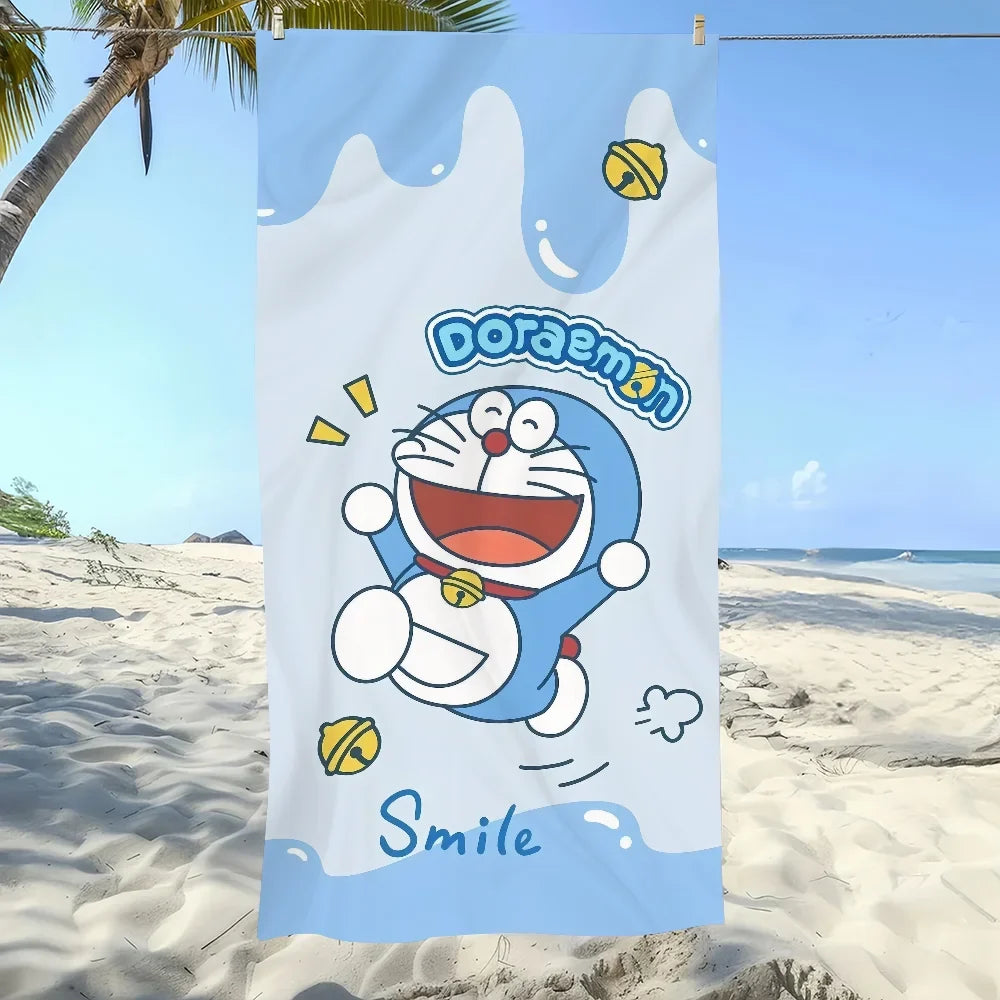 Doraemon Quick-Dry Beach Towel | Soft Large Cartoon Sports Towel