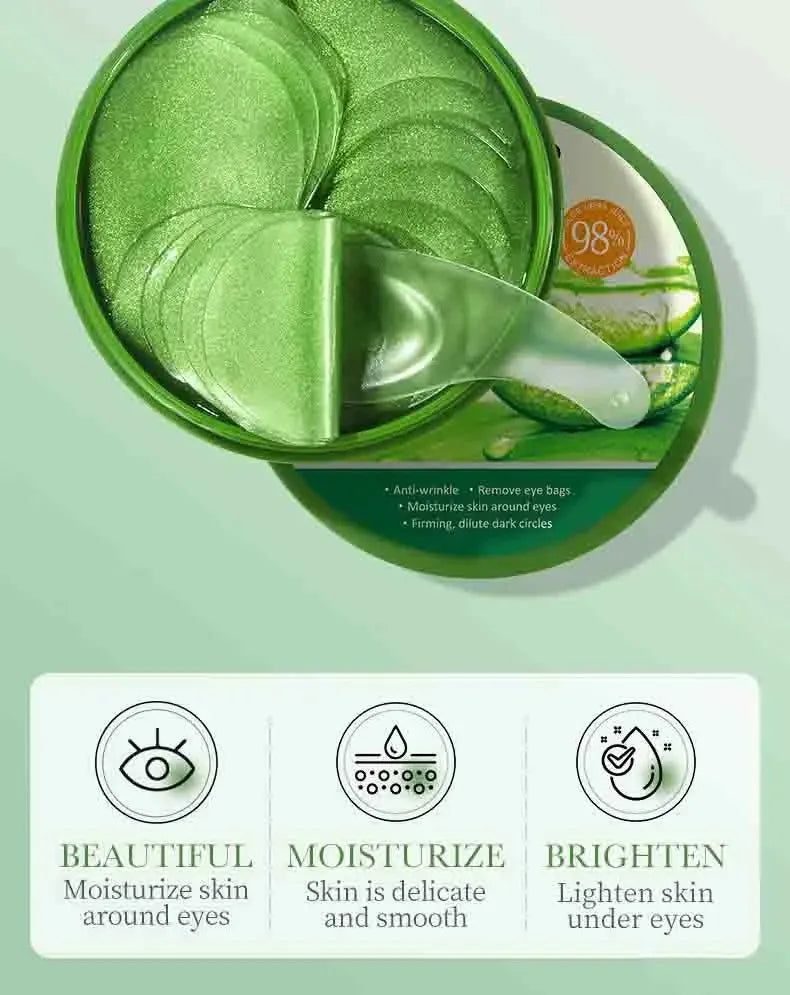 REAROYA Aloe Vera Collagen Eye Masks 60pcs – Hydrating Patches