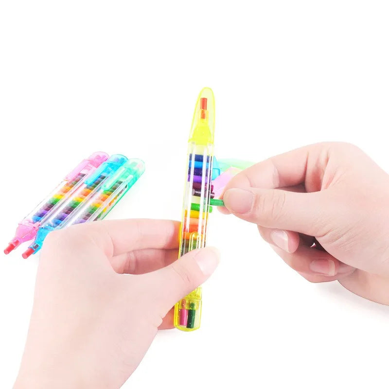 20-Color Wax Crayons for Kids – Drawing & Art Graffiti Pens