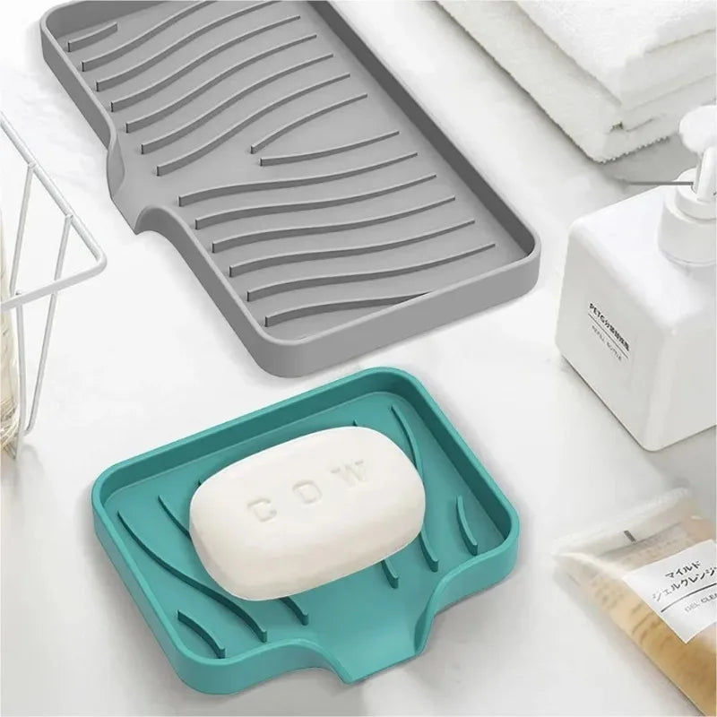 Silicone Soap Dish with Drain | Anti-Slip Sink Tray