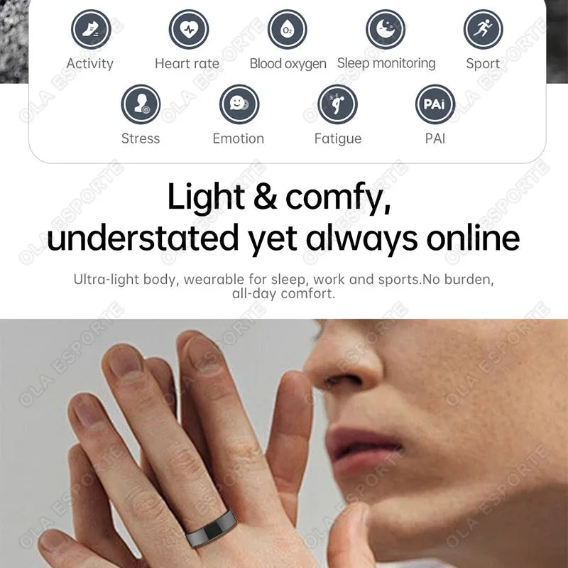 2026 Smart Ring Heart Rate Blood Pressure Sleep Monitoring Motion