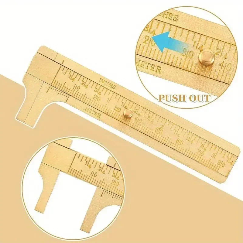 Brass Vernier Caliper – Antique Pocket Measuring Tool 100mm