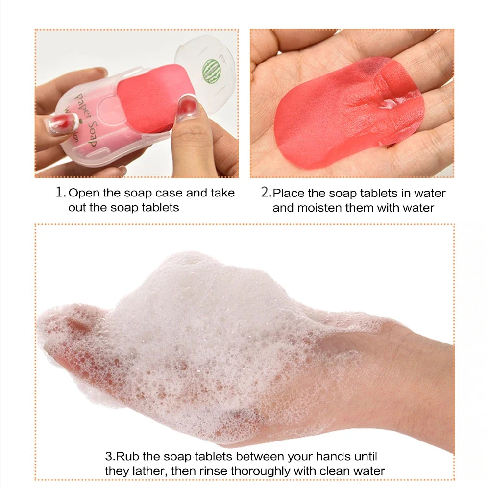 Portable Hand Soap Sheets for Travel – 50 Dissolving Sheets