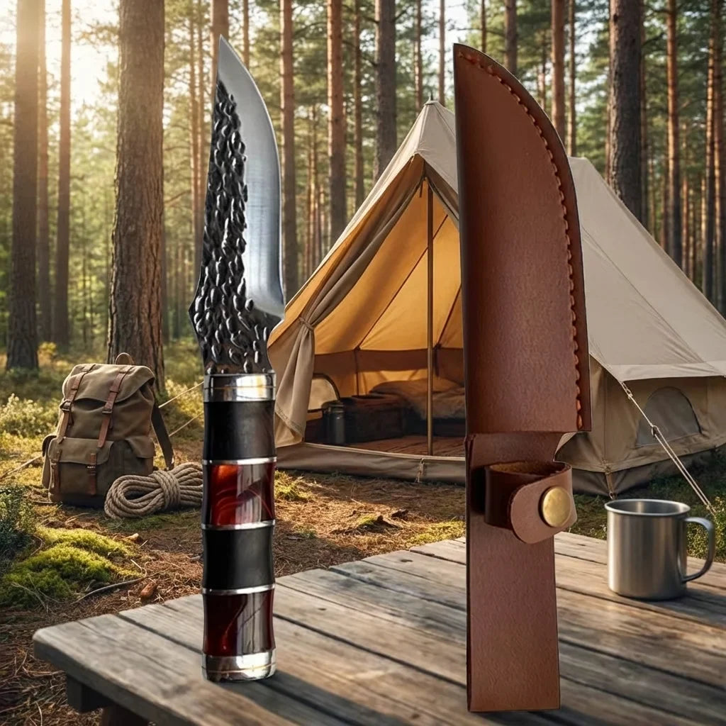 Vintage Fixed Blade Outdoor Knife – Hand Forged Bushcraft Blade