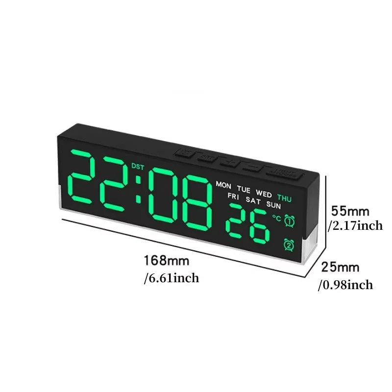 LED Digital Alarm Clock with Mood Light, Temp & Dual Alarm