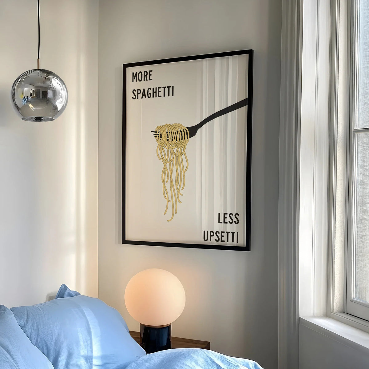 More Spaghetti Less Upsetti Funny Kitchen Canvas Wall Art