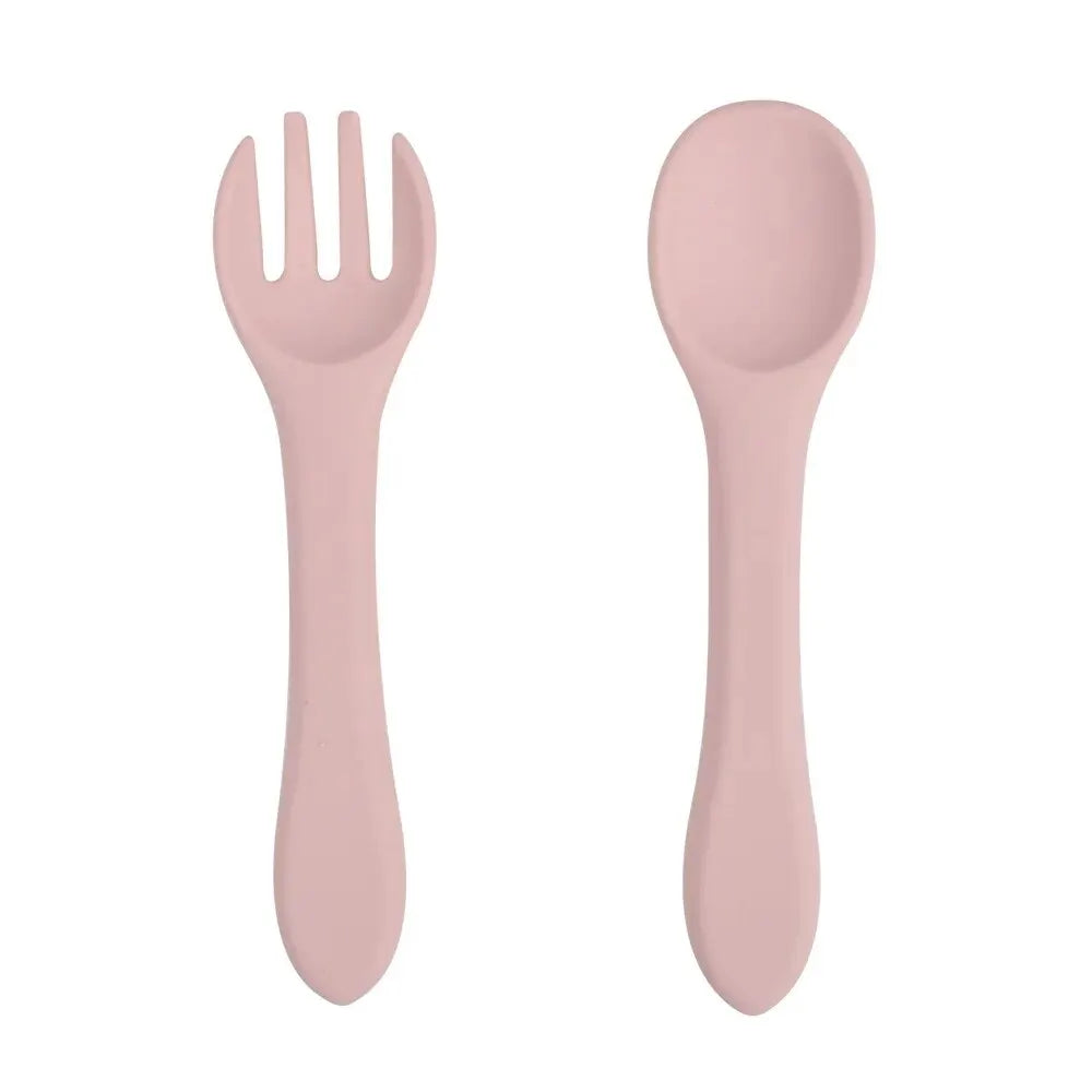 Silicone Baby Spoon & Fork Set | BPA-Free Toddler Flatware