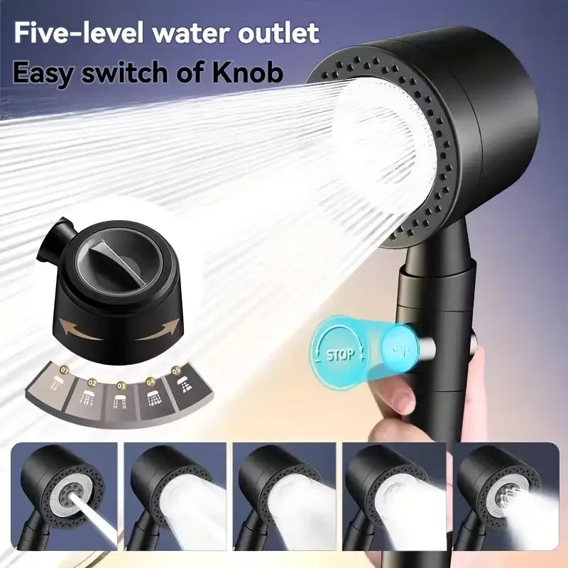 5-Mode Handheld Shower Head | High Pressure & Water Saving