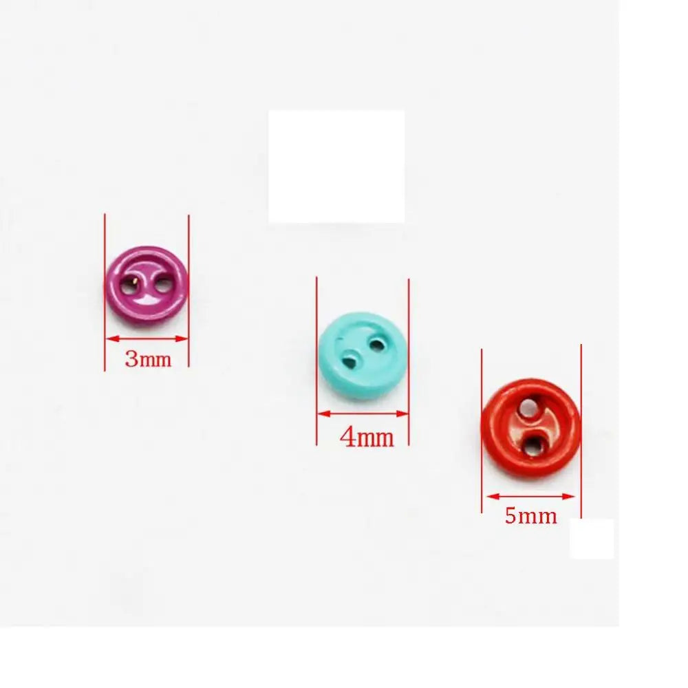 50pcs Mini Round Sewing Buttons 3/4/5mm – 2-Hole DIY Craft