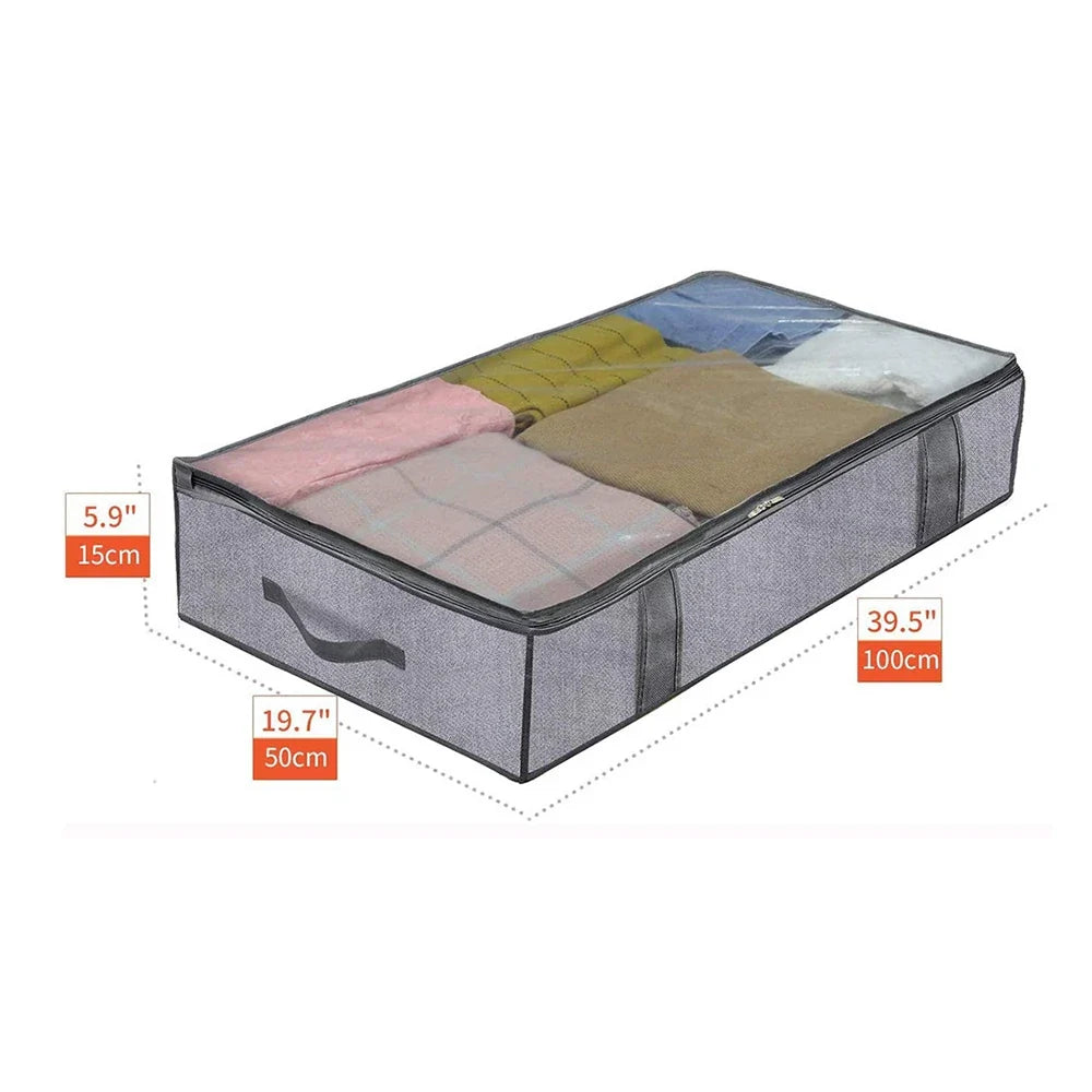 Under-Bed Storage Bags Set of 2 | Foldable with Lid & Handles