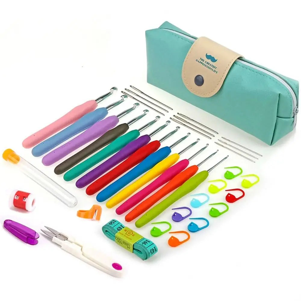 Ergonomic Crochet Hooks Set 2–8mm | Soft Grip & Storage Case
