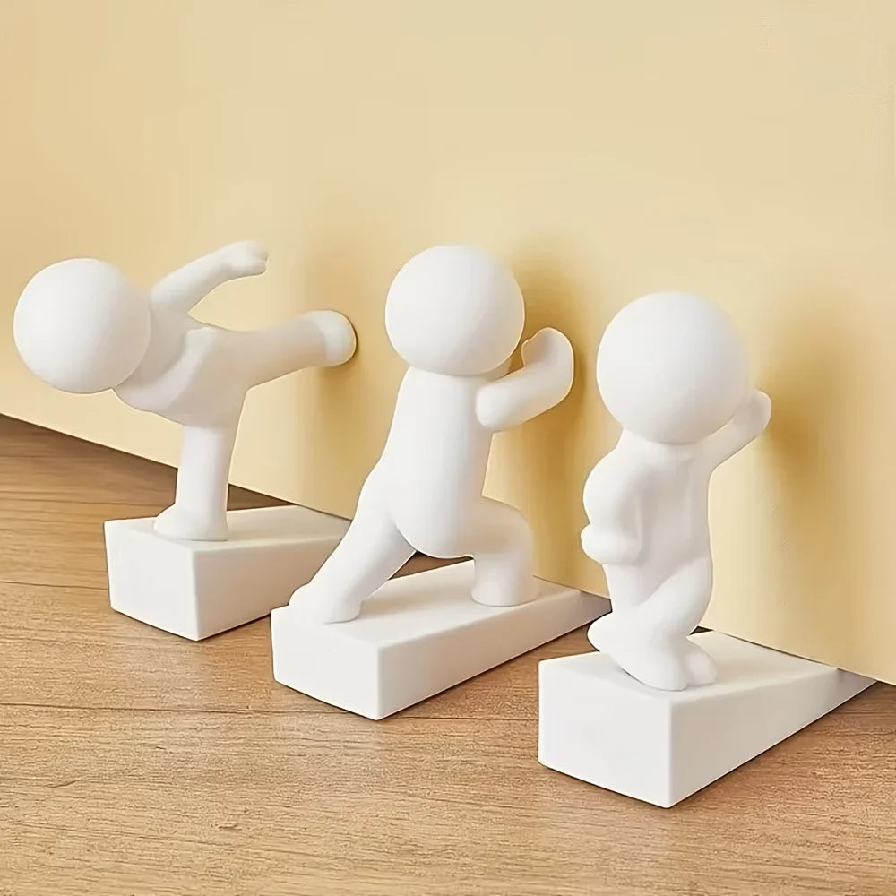 3-Pack Heavy-Duty Plastic Door Stoppers – Non-Slip Wedge