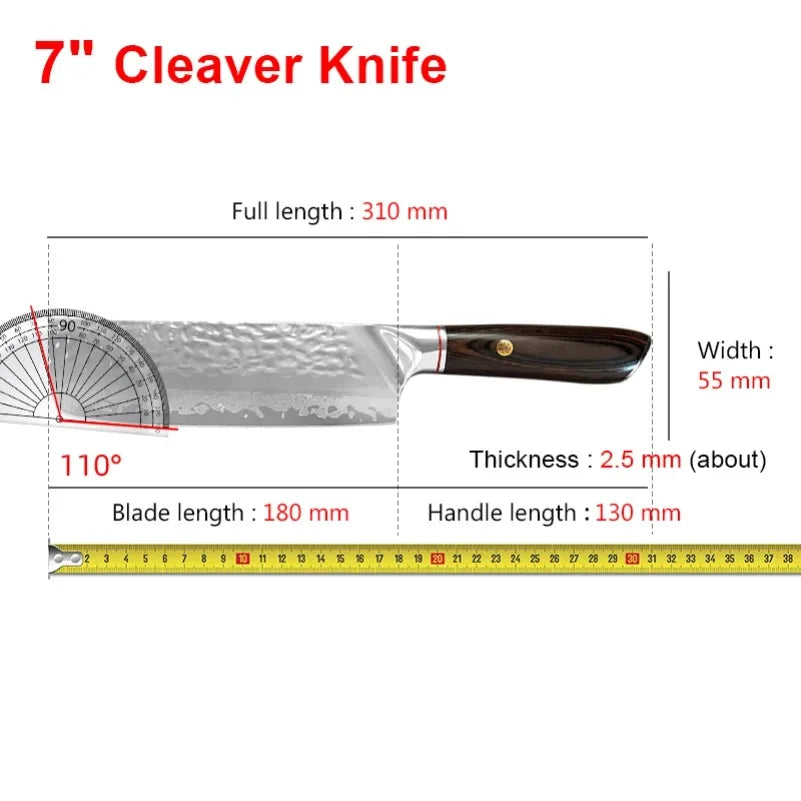 InLeung Damascus Steel Chef Knife – Sharp Wood Handle Kitchen