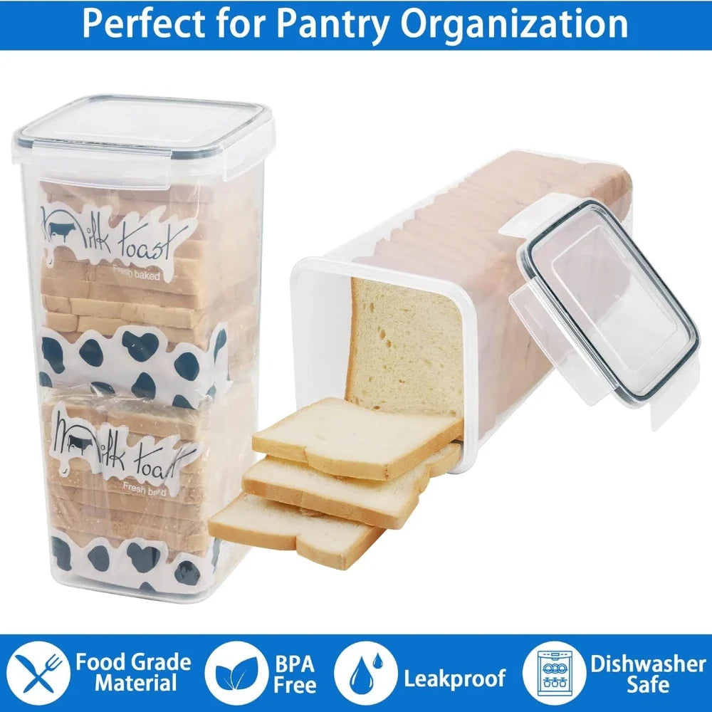 Airtight Bread Box with Drawer Tray & Sealing Lid – Clear