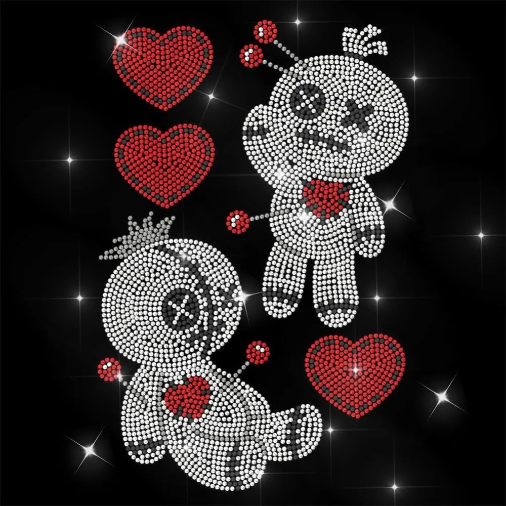 Glass Hotfix Rhinestone Iron-On Doll Appliqué 297x210mm