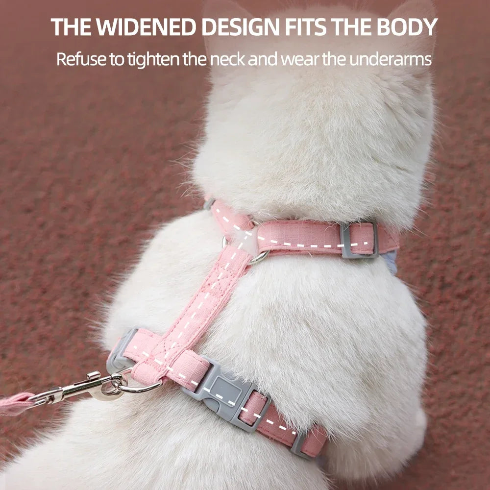 Breathable Pet Harness & Leash Set for Cats & Small Dogs