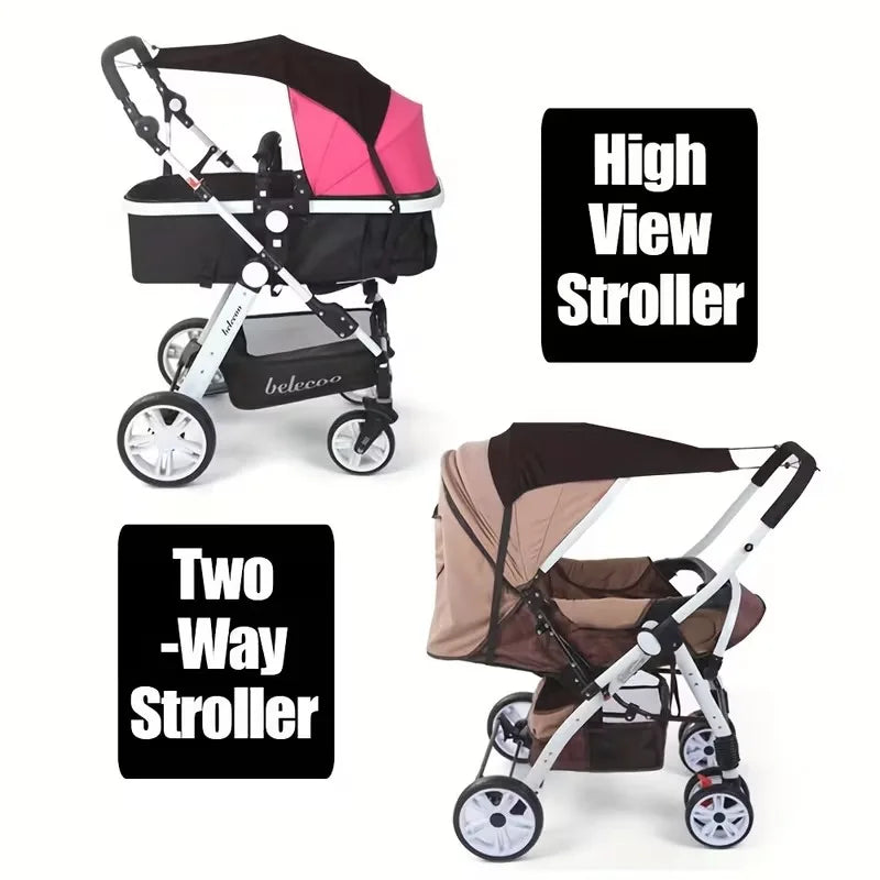 Universal Baby Stroller Sunshade Anti-UV Waterproof Cover + Window