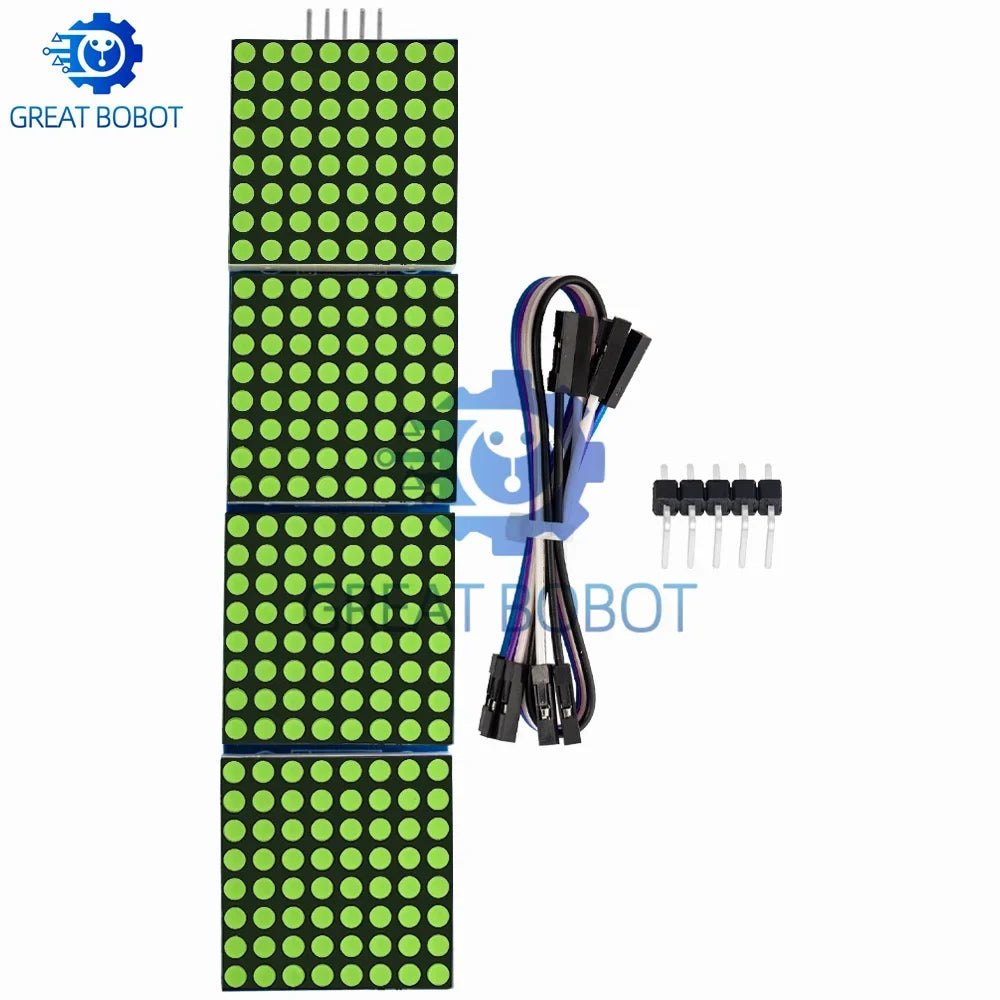 MAX7219 4-in-1 Dot Matrix Module for Arduino – 5P Cable