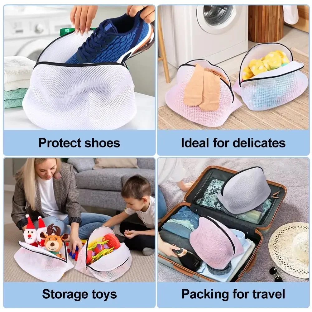 Mesh Shoe Laundry Bags Set of 3 – Zip Closure Wash Bag