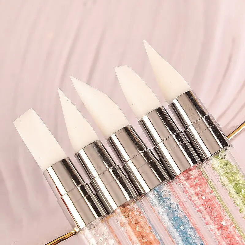 5-Piece Silicone Nail Art Sculpting & Embossing Pen Set