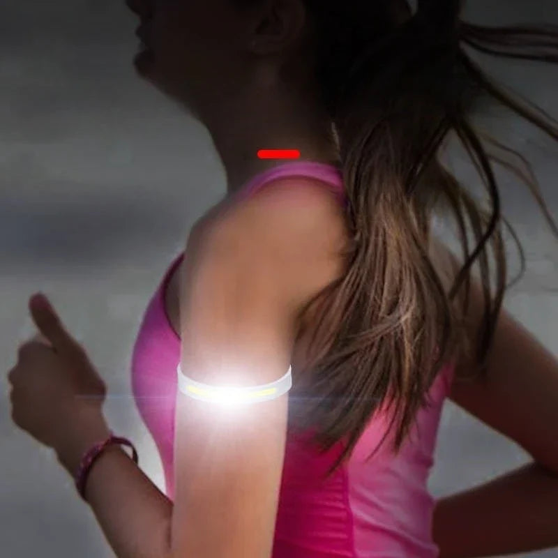 COB LED Wrist Running Light – USB Rechargeable Mini Flashlight