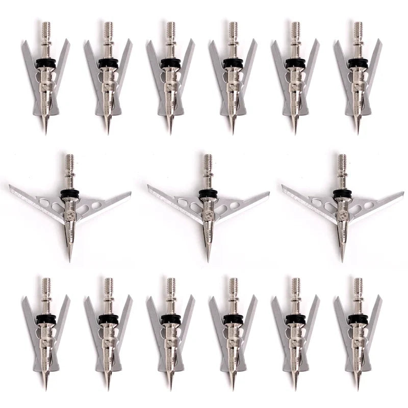 100 Grain Arrowhead Tips Archery Point Hunting Broadheads Plastic