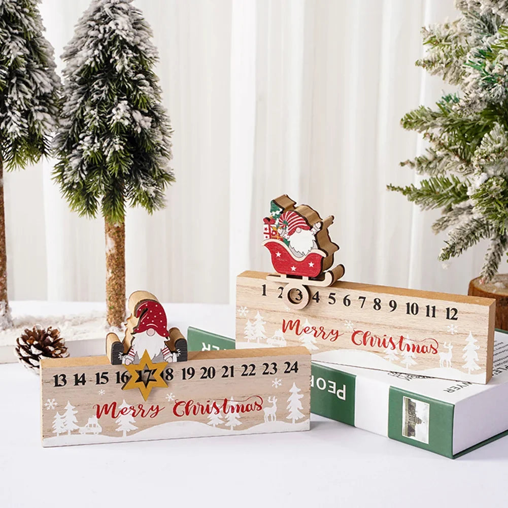 Wooden Santa Advent Countdown Calendar – Reusable Christmas Decor