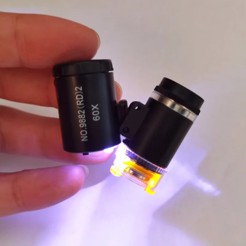 60X Mini LED UV Jeweller's Loupe – Portable Magnifying Glass
