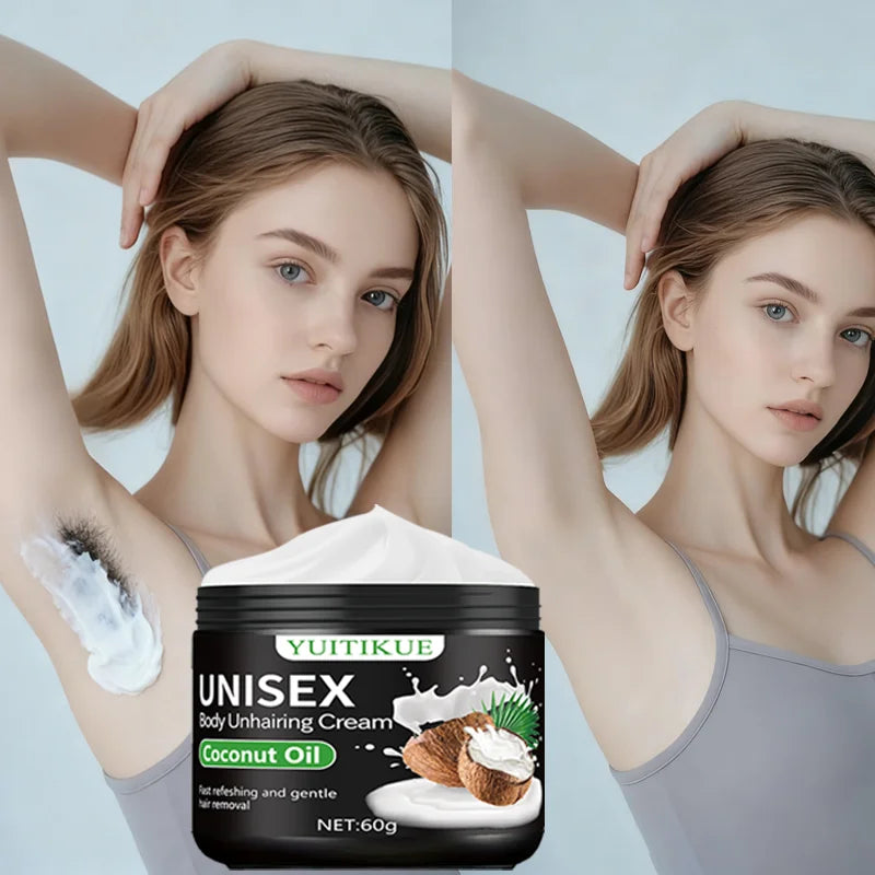 YUITIKUE Body Hair Removal Cream 60g – Coconut Oil & Aloe