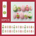 Press Nails Cute 3D Fruit Resin Fake Sweet Polka Dot Manicure Almond