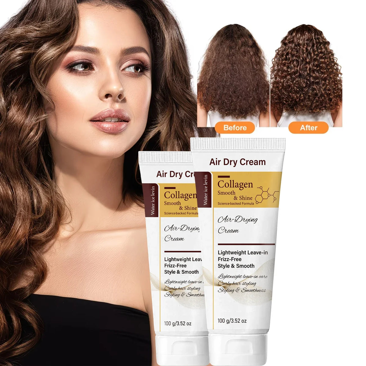 Collagen Leave-In Hair Cream | Air Dry Frizz-Free & Shiny