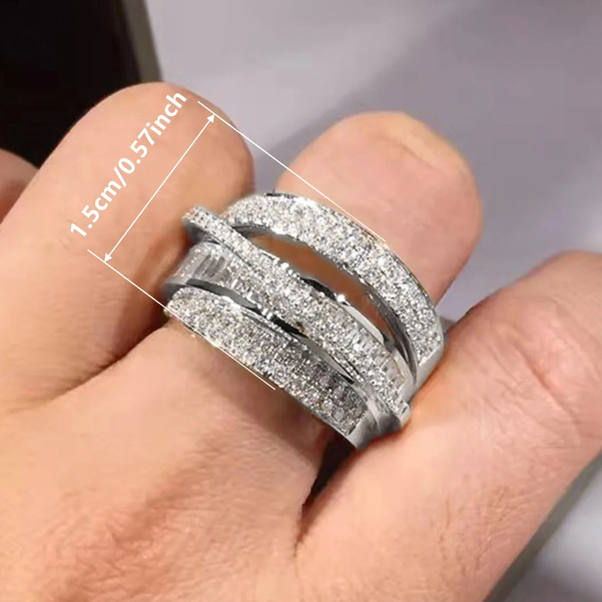Huitan Gold CZ Pave Ring – Cubic Zirconia Engagement Jewelry