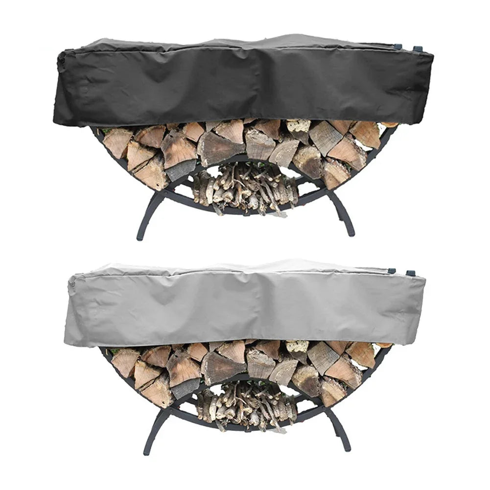 Curved Firewood Rack Cover | 59" Heavy-Duty 210D Oxford